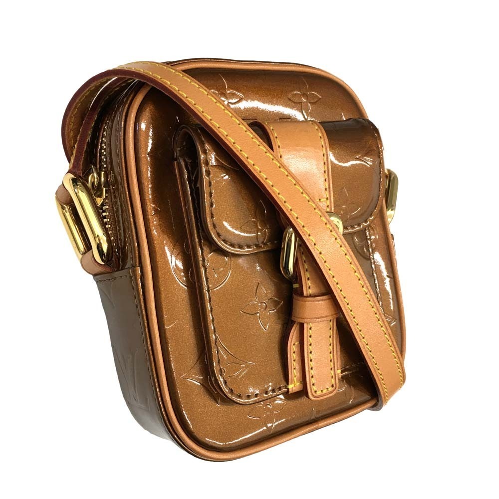 Louis Vuitton Christie Vernis Shoulder Bag Monogram Enamel Leather